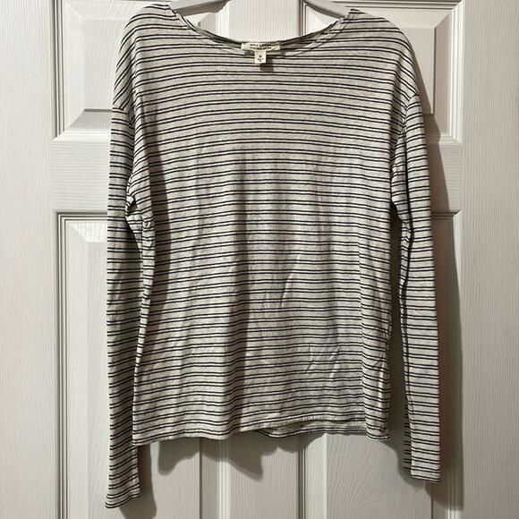 Nili Lotan Striped Long Sleeve Shirt Hemp and Organic Cotton Size XS - Picture 3 of 6